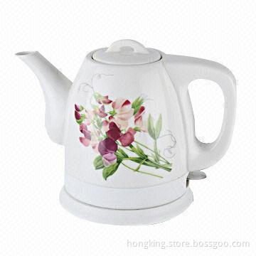 Ceramic Kettle with 1,300 to 1,500W Power and On/Off Switch, 1.2L Capacity